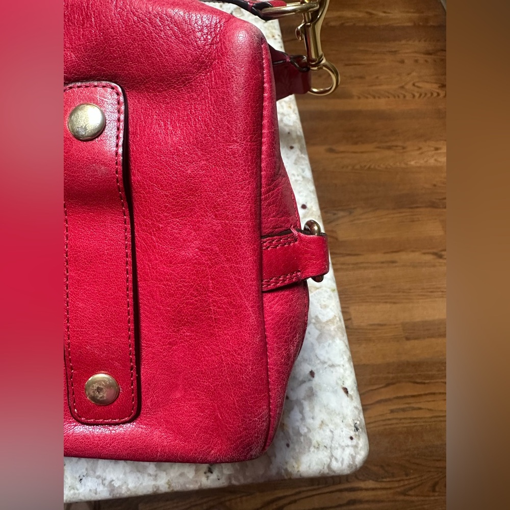 Coach Y2K Vintage Raspberry Pink-Red Leather Satchel / Shoulder Bag - Picture 6 of 6